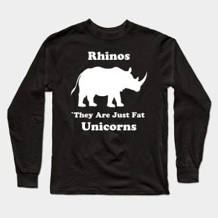 Fat Unicorn rhino Long Sleeve T-Shirt